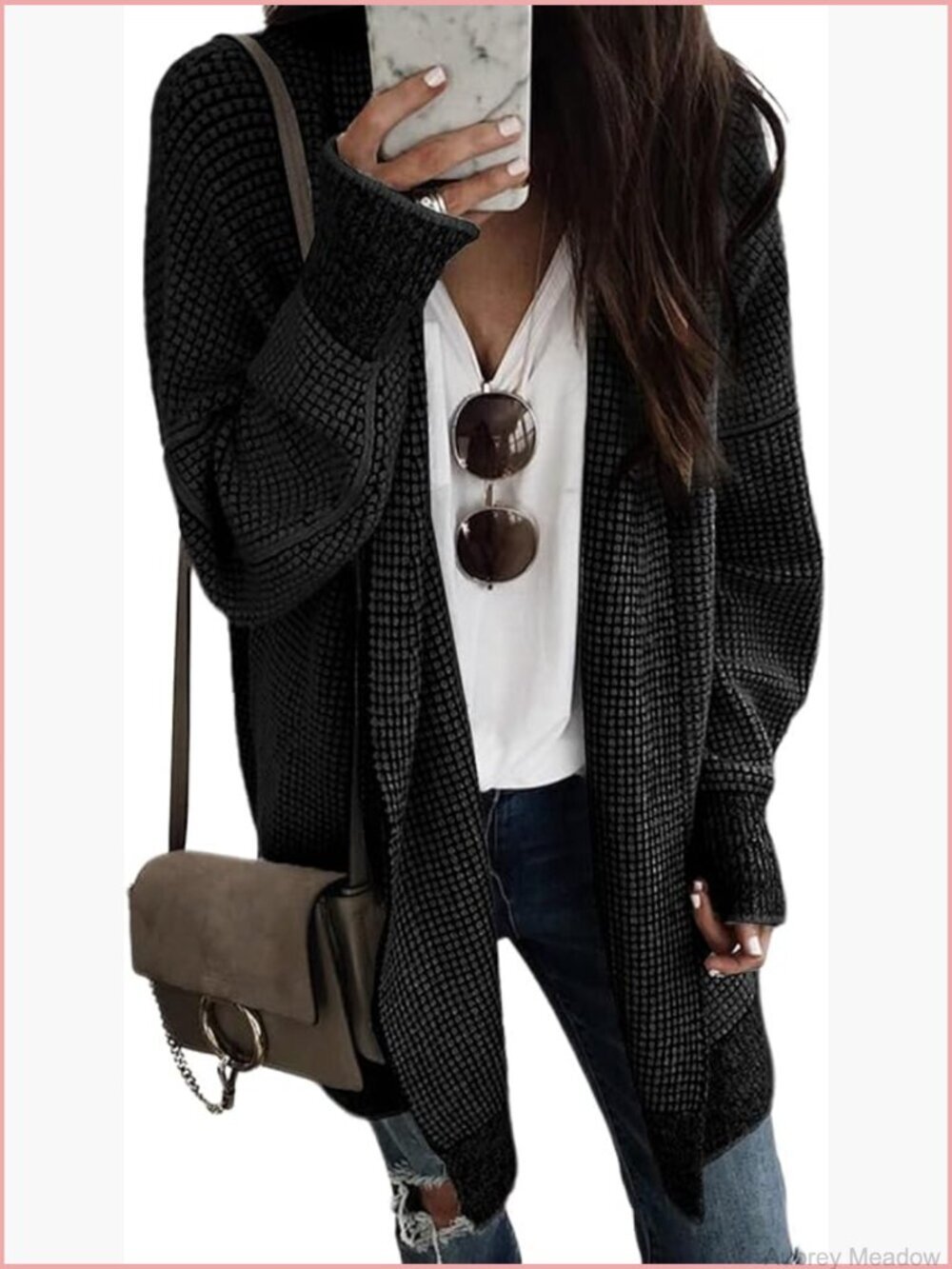 Oversized Chunky Knit Cardigan Sweater Open Front Long Sleeve Fall Coat